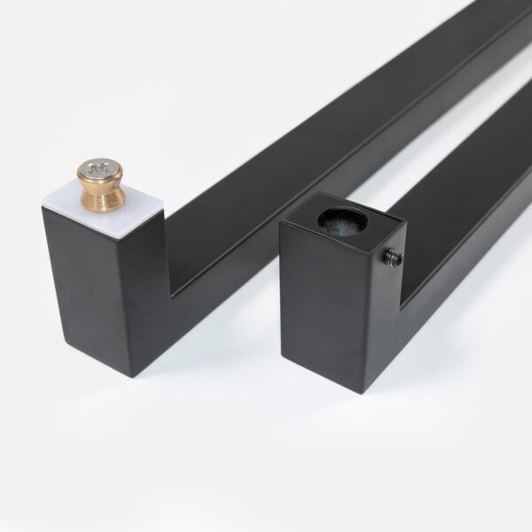 Square Rectangle Flat Shape Bar Stainless Steel Modern Contemporary Entry Door Handle Bar Pull Shower Glass Sliding Barn Door Interior Exterior Door Pull Push Modern Finish. (Black 60 Inch)