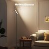 36W LED Floor Lamp, Super Bright Standing Lamp, Modern Stepless Dimmable Torchiere Tall Lamp with Remote Control, 350°Rotating Head Reading Floor Lamp for Living Room, Bedroom, Office
