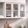 FIMELLO Wall Cabinet, Acrylic Glass Wall Mounted Storage Cabinets， Medicine Cabinet for Kitchen Garage Laundry, White, 3 Door