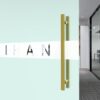 36 inch Stainless Steel Door Handle Double Sided, Pull Push Sliding Barn Door Handle, Commercial H Shape Glass Shower Door Pull Handles, Brushed Gold