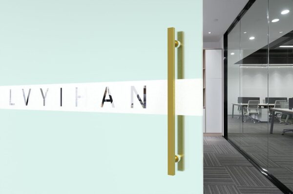 36 inch Stainless Steel Door Handle Double Sided, Pull Push Sliding Barn Door Handle, Commercial H Shape Glass Shower Door Pull Handles, Brushed Gold