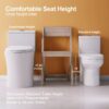 HOROW T0338W Compact One Piece Toilet with Comfort Chair Seat ADA Height 17.3", Elongated Dual Flush 0.8/1.28 GPF and MAP 1000g, Standard White Toilet Bowl