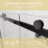 46-48" W x 74" H Frameless Shower Door, Singel Sliding Shower Door with 5/16" (8mm) Clear SGCC Tempered Glass, Matte Black Finish Shower Doors, Reversible Installation