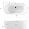 FerdY Shangri-La 59" Acrylic Freestanding Bathtub, Classic Oval Shape Acrylic freestanding tub Modern White, cUPC Certified, Chrome Drain and Classic Slotted Overflow Included