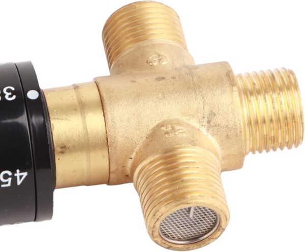 Brass Thermostatic Mixing Valve,Degrees Centigrade Mark Shower Mixer Valve, Water Temperature Pipe Basin Thermostat Control for Bathroom Washroom Kitchen Wash Basin Bidet Shower