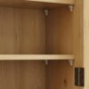 Farmhouse Medicine Cabinet with Glass Doors, Wood Wall Storage Cabinet, Rustic Bathroom Cabinet with 3-Tier Shelves and Towel Bar for Bathroom Kitchen Living Room (Light Walnut)