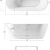 FerdY Nauru 67" Acrylic Freestanding Bathtub, Ergonomic Lightweight Classic Oval Soaking Bathtub with Toe-Tap Chrome Drain, Classic Slotted Overflow, Glossy White