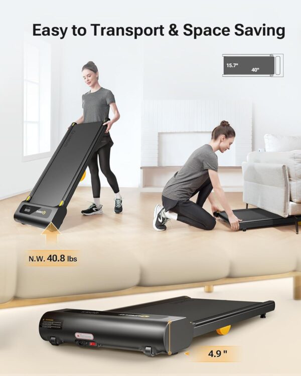 UREVO Under Desk Treadmill, Walking Pad Treadmills for Home, Portable Walking Treadmill 2.25HP, Walking Jogging Machine with 265 lbs Weight Capacity Remote Control LED Display
