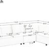 Merax Modern Upholstered L-Shape Sofa Couch with Chaise and 2 Pillows, 4-Seater Couch with Plastic Legs for Living Room Bedroom Office (Beige)