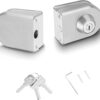 Stainless Steel Glass Door Lock, No Drill Anti-Theft Security Lock Glass Door Cabinet Lock with Keys Open/Close Home Hotel Bathroom, for 10mm-12mm/0.39-0.47in