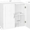 Yaheetech Bathroom Wall Cabinet, Kitchen Storage Cupboard Cabinet with 2 Doors, Wall Mount Storage Cabinet for Bathroom, Kitchen, Living Room, White