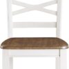 Lexicon Dining Table Set for 6 with Chairs, Solid Wood 7 Piece Farmhouse Dining Room Table and Chairs Set of 6, Cross Back, Easy Assembly Seater for Indoor Home, Dinner, Kitchen, Cherry/White
