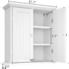 ChooChoo Bathroom Wall Cabinet, Over The Toilet Space Saver Storage Cabinet, Medicine Cabinet with 2 Door and Adjustable Shelves, Cupboard