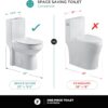 Fine Fixtures Modern One-Piece Toilet, High-Efficiency Dual Flush System, Compact Space-Saver Design, Round Toilet Seat, Standard 10" Rough-In