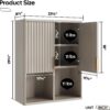 Besiter Fluted Bathroom Wall Cabinet Over The Toilet Storage, 23"x 29" Medicine Cabinet with Adjustable Shelf, Laundry Cabinet Wall Mounted and Kitchen Storage Cabinet(Modern Grey)