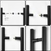 Door Pull Handles 24inch Pull Solid Standoffs Heavy-Duty Commercial Grade-304 Stainless Steel Modern Commercial Interior Exterior Door Pull Push Two Side Glass Door Barn Door Handle（Black）