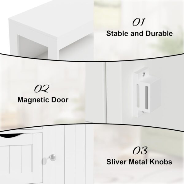 YESHOMY Bathroom Storage Cabinet Freestanding Floor Cupboard with 1 Door and 3 Drawers for Kitchen, Living Room, White
