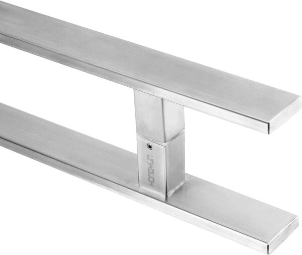 Door Pull Handles 24inch Square Solid Standoffs Heavy-Duty Commercial Grade-304 Stainless Steel Modern Commercial Interior Exterior Door Pull Push Two Side Glass Barn Door Handle Brushed Finish
