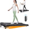 UREVO Under Desk Treadmill for Office Under Desk, Walking Pad 2 in 1 for Home/Office, Portable Walking Pad Treadmill with Remote Control, LED Display