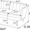 59" Wide Modern Boucle Loveseat Small Sofa Small Mini Room Couch 2-Seater Sofa with Gold Metal Legs for Small Space Office Studio Apartment Bedroom (Green)