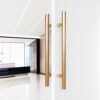 12-inch/304 Stainless Steel Sliding Barn Door Handle, H-Shaped Commercial Push-Pull Glass Long Door Handle Double-Sided，Modern Shower Door Handle,Gold (Gold, 12inch/30cm)
