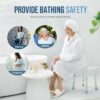 OasisSpace Shower Chair, Adjustable Bath Stool Chair for Inside Shower - Tool Free Anti-Slip Bench Bathtub Stool Seat with Durable Aluminum Legs for Elderly, Senior, Handicap & Disabled