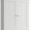 Shintenchi Bathroom Wall Mounted Cabinet,Medicine Cabinet with 2 Door, Bathroom Storage Cabinet Over The Toilet,Space Saving Storage Cabinet with 3-Tier Shelves,White