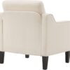 VINGLI Mid Century Modern Fabric Accent Chair,Beige for Living Room Upholstered Armchair with Scooped Arms for Bedroom,Apartment,Studio,Office,Waiting Room,Beige