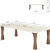 Tribesigns Executive Desk, 71" W x 35" D Large Office Desk, Modern Computer Desk Conference Table Meeting Room Table, Business Furniture for Home Office, Cream White and Walnut