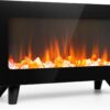 16" Freestanding Electric Fireplace Heater - Fire Places Electric Fireplace Stove with Realistic LED 3D Flames, Infrared Heater Indoor, Small Space Heater, 1500W, Overheating Protection