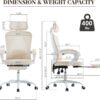 Ergonomic Office Chair, Adjustable Lumbar Support, 400LBS Capacity, Retractable Footrest, Breathable Mesh Back Gaming, Adjustable Headrest