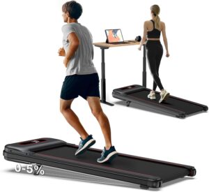 Walking Pad Treadmills Under Desk, Home Treadmill 265/300/320+lbs Capacity, 3%/5%/10%/12% Adjustable Incline, Portable Treadmill for Upright Store, Smart Treadmill with Preset Programs, Real Sceneries