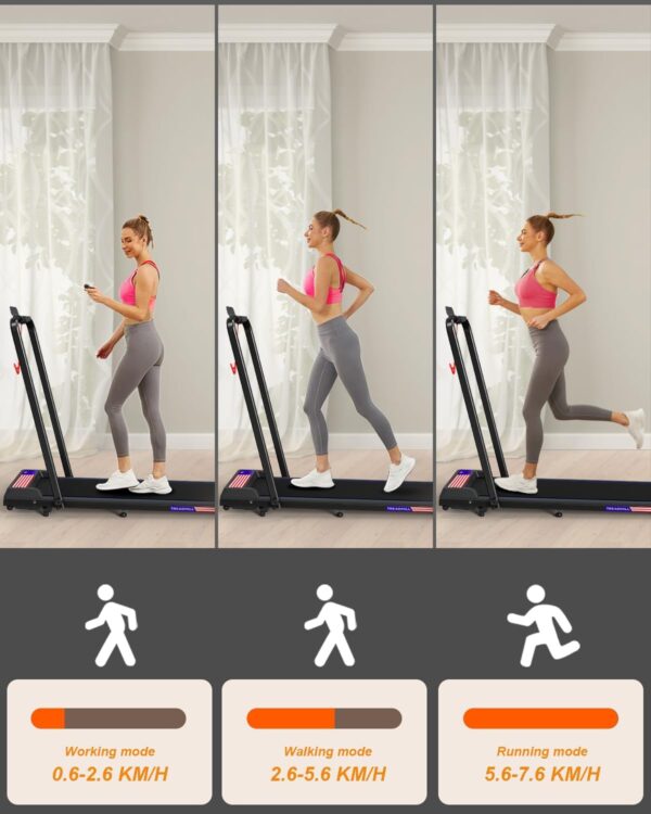 2 in 1 Portable Treadmill and Walking Pad for Home/Office, Foldable with Remote Control, APP, and LED Display