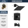 Tub Shower Faucet, Matte Black Shower Faucet Set with 8-Inch Square Rain Shower Head and Tub Spout, Brass Shower System Bathtub Shower Faucet Set Complete, Tub shower faucet set with valve