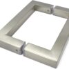 Shower Door Handle 6 inch Center-to-Center Square in Brushed Nickel Back to Back, for Frameless Glass Shower Door, Easy to Install, Stainless Steel, Modern Bathroom Hardware