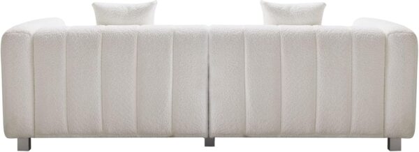 87.4" Modern 3 Seater Sofa Couch for Living Room, Mid Century Fluffy Couches with Solid Wood Frame and 6 Legs for Bedroom, Apartment, Weight Capacity 750 LBS (White)