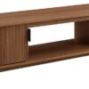 Walker Edison Walton Modern Fluted-Door Low Stand for TVs up to 80 Inches, 70 x 15.75 x 16 inches, Mocha