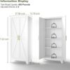 White Farmhouse Storage Kitchen Pantry Cabinet with 2 Barn Door, 3 Adjustable Shelves and Legs, for Cupboard/Dining Room/Bathroom/Living Room/Office/Laundry Room (White, 61" Farmhouse)