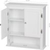UTEX Bathroom Cabinet Wall Mounted, Wood Hanging Cabinet, Wall Cabinets with Doors and Shelves Over The Toilet for Bathroom,White