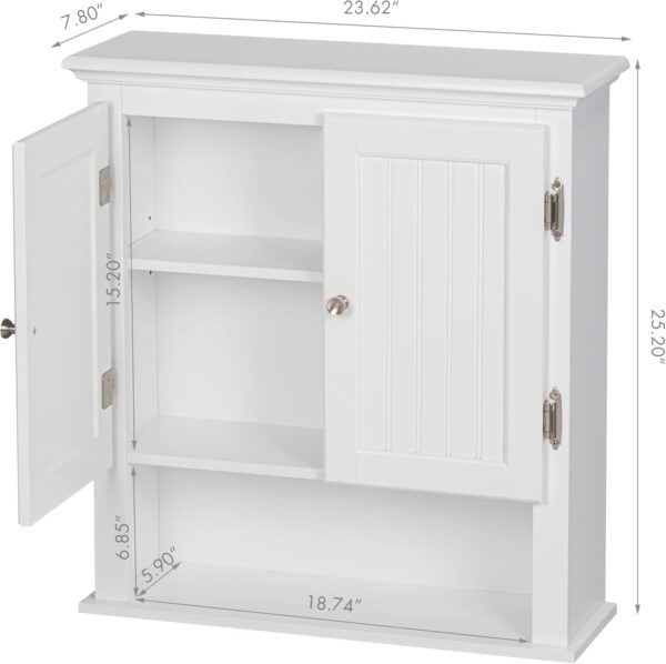 UTEX Bathroom Cabinet Wall Mounted, Wood Hanging Cabinet, Wall Cabinets with Doors and Shelves Over The Toilet for Bathroom,White