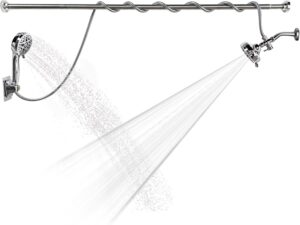 Double Shower Head, Dual Shower Head for Couples, High Pressure and Adjustable Tandem Shower Head System for Two People