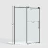 56-60” x 76” Frameless Shower Door, 5/16" (8mm) Clear SGCC Tempered Glass, Bathroom Sliding Glass Shower Doors, Easy to Clean, Stainless Steel Hardware, Matte Black