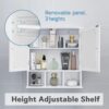 TaoHFE Bathroom Wall Cabinet with 2 Door Adjustable Shelves,Over The Toilet Storage White Wall Mounted Medicine Cabinets for Bathroom Laundry Room Kitchen