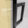 46-48" W x 74" H Frameless Shower Door, Singel Sliding Shower Door with 5/16" (8mm) Clear SGCC Tempered Glass, Matte Black Finish Shower Doors, Reversible Installation