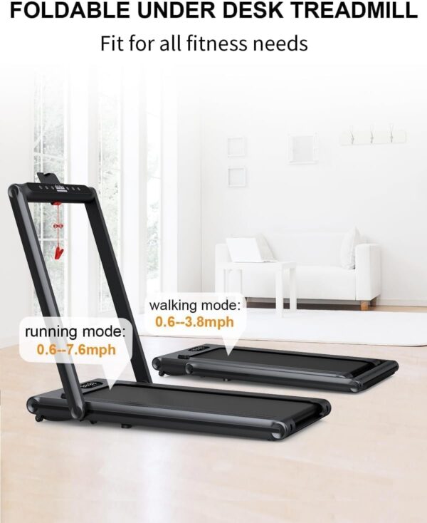 Walking Treadmill - Treadmills for Home & Office - Portable Treadmill with Remote Control, LED Display, 265 LB Capacity, Space-Saving Compact Treadmill for Walking, Jogging, and Running