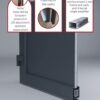 Front Exterior Prehung Fiberglass Door Frosted Glass/Manux 8002 Matte Black/Office Commerciall Doors -W30 x H80-Right-hand Inswing