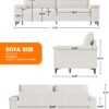 71.25" Modern Sofa Couch for Living Room, Deep Seat Sleeper Sofa with 8”Cushion, Comfy 2-Seater Chenille Loveseat Sofa with Convertible Armrest, Removable Sofa Cover, High Leg (Beige)