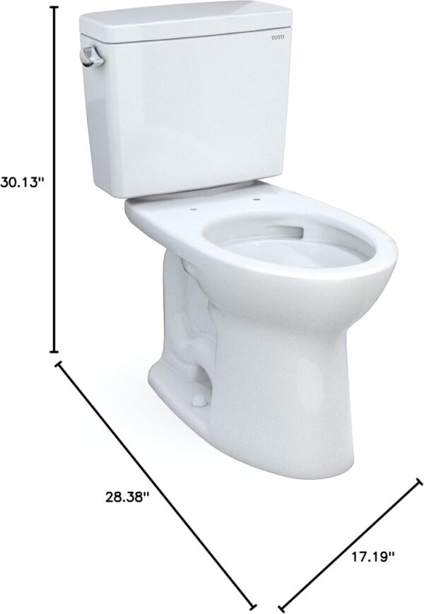 TOTO Drake Two-Piece Elongated 1.6 GPF Universal Height TORNADO FLUSH Toilet with CEFIONTECT, Cotton White - CST776CSFG#01