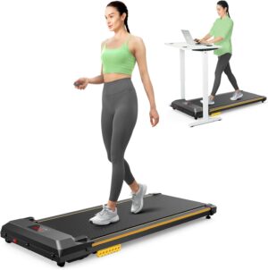 UREVO Under Desk Treadmill for Office Under Desk, Walking Pad 2 in 1 for Home/Office, Portable Walking Pad Treadmill with Remote Control, LED Display
