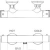 2-Handle Thermostatic Shower Valve Trim Wall mount US STANDARD Plumbing, Exposed Shower Faucet with Constant Temperature water mixer for Bathroom, RV, Clawfoot Tub